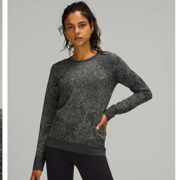 lululemon athletica Tops - NWT Lululemon Swiftly Breathe Long Sleeve Floral Fauna Black Rhino Grey 10 Top